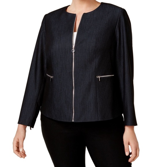 NWT CALVIN KLEIN Dark Blue Zip-Up Light Jacket